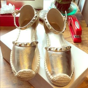 Brand New Marc Fisher Gold Studded Espadrilles